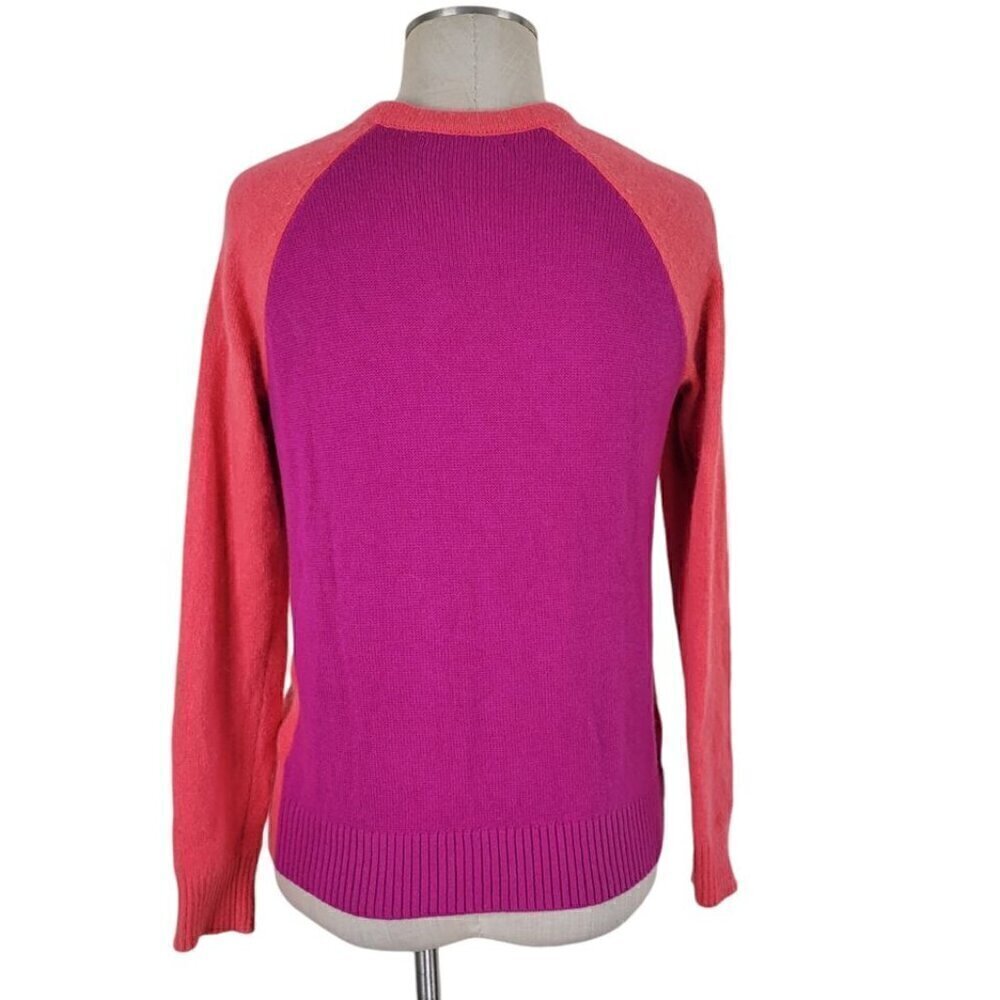 Gap V Neck Button Cardigan Women Size M Angora Rabbit Hair Blend Colorblock - Picture 3 of 12